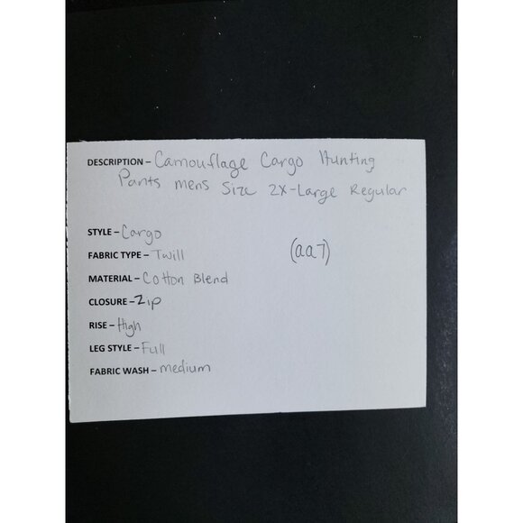 Liberty Mens 2XL Regular Camouflage Cargo Hunting Pants - Picture 8 of 8